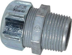 Thomas & Betts - 3/8 to 1/2" Cable Capacity, Liquidtight, Straight Strain Relief Cord Grip - 3/4 NPT Thread, 1-3/4" Long, Zinc - Strong Tooling