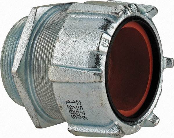 Thomas & Betts - 1-3/4 to 1.965" Cable Capacity, Liquidtight, Straight Strain Relief Cord Grip - 2 NPT Thread, 3-1/2" Long, Iron - Strong Tooling