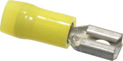 Thomas & Betts - 12 to 10 AWG, Nylon, Fully Insulated, Female Wire Disconnect - 1/4 Inch Wide Tab, Yellow, CSA Certified, RoHS Compliant, UL 94 V-2, UL File E66716, UL Listed - Strong Tooling