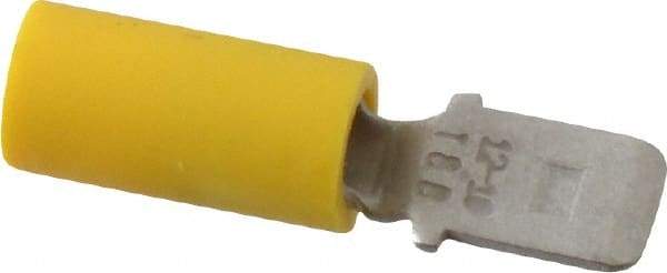 Thomas & Betts - 12 to 10 AWG, Vinyl, Fully Insulated, Male Wire Disconnect - 1/4 Inch Wide Tab, Yellow, CSA Certified, RoHS Compliant, UL 94 V-0, UL File E66716, UL Listed - Strong Tooling