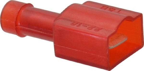 Thomas & Betts - 22 to 18 AWG, Nylon, Fully Insulated, Male Wire Disconnect - 1/4 Inch Wide Tab, Red, CSA Certified, RoHS Compliant, UL 94 V-0, UL File E66716, UL Listed - Strong Tooling