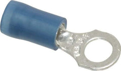 Thomas & Betts - 18-14 AWG Partially Insulated Crimp Connection D Shaped Ring Terminal - #10 Stud, 0.89" OAL x 0.31" Wide, Tin Plated Copper Contact - Strong Tooling