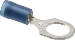 Thomas & Betts - 18-14 AWG Partially Insulated Crimp Connection D Shaped Ring Terminal - 5/16" Stud, 1.08" OAL x 0.47" Wide, Tin Plated Copper Contact - Strong Tooling