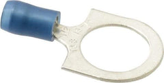 Thomas & Betts - 18-14 AWG Partially Insulated Crimp Connection D Shaped Ring Terminal - 1/2" Stud, 1-1/4" OAL x 0.72" Wide, Tin Plated Copper Contact - Strong Tooling