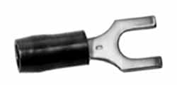 Thomas & Betts - #8 Stud, 22 to 16 AWG Compatible, Partially Insulated, Crimp Connection, Locking Fork Terminal - Strong Tooling