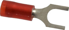 Thomas & Betts - #10 Stud, 22 to 16 AWG Compatible, Partially Insulated, Crimp Connection, Standard Fork Terminal - Strong Tooling