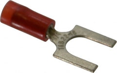 Thomas & Betts - 1/4" Stud, 22 to 16 AWG Compatible, Partially Insulated, Crimp Connection, Standard Fork Terminal - Strong Tooling