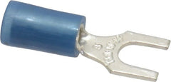 Thomas & Betts - #8 Stud, 18 to 14 AWG Compatible, Partially Insulated, Crimp Connection, Standard Fork Terminal - Strong Tooling