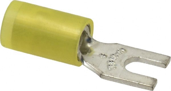 Thomas & Betts - #6 Stud, 12 to 10 AWG Compatible, Partially Insulated, Crimp Connection, Standard Fork Terminal - Strong Tooling