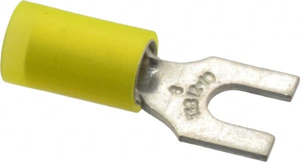 Thomas & Betts - #8 Stud, 12 to 10 AWG Compatible, Partially Insulated, Crimp Connection, Standard Fork Terminal - Strong Tooling