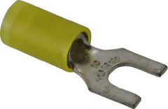 Thomas & Betts - #10 Stud, 12 to 10 AWG Compatible, Partially Insulated, Crimp Connection, Standard Fork Terminal - Strong Tooling