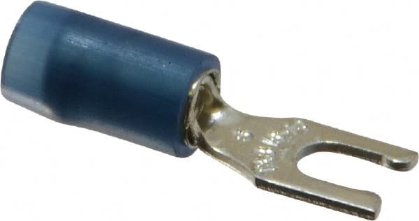 Thomas & Betts - #6 Stud, 18 to 14 AWG Compatible, Partially Insulated, Crimp Connection, Locking Fork Terminal - Strong Tooling