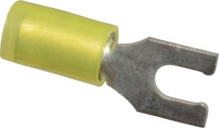 Thomas & Betts - #8 Stud, 12 to 10 AWG Compatible, Partially Insulated, Crimp Connection, Locking Fork Terminal - Strong Tooling