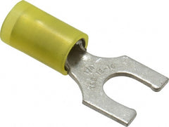 Thomas & Betts - 1/4" Stud, 12 to 10 AWG Compatible, Partially Insulated, Crimp Connection, Locking Fork Terminal - Strong Tooling