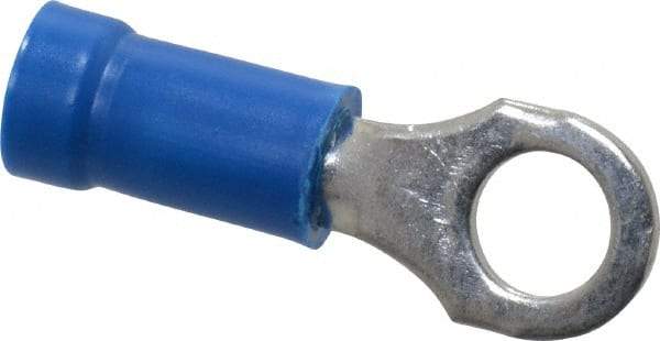 Thomas & Betts - 18-14 AWG Partially Insulated Crimp Connection D Shaped Ring Terminal - #10 Stud, 0.97" OAL x 0.31" Wide, Tin Plated Copper Contact - Strong Tooling