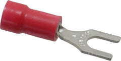 Thomas & Betts - #8 Stud, 22 to 16 AWG Compatible, Partially Insulated, Crimp Connection, Standard Fork Terminal - Strong Tooling