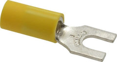 Thomas & Betts - #8 Stud, 12 to 10 AWG Compatible, Partially Insulated, Crimp Connection, Standard Fork Terminal - Strong Tooling