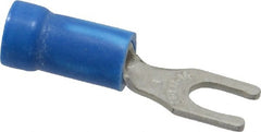 Thomas & Betts - #8 Stud, 18 to 14 AWG Compatible, Partially Insulated, Crimp Connection, Locking Fork Terminal - Strong Tooling