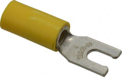 Thomas & Betts - #6 Stud, 12 to 10 AWG Compatible, Partially Insulated, Crimp Connection, Locking Fork Terminal - Strong Tooling