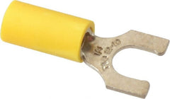 Thomas & Betts - 1/4" Stud, 12 to 10 AWG Compatible, Partially Insulated, Crimp Connection, Locking Fork Terminal - Strong Tooling