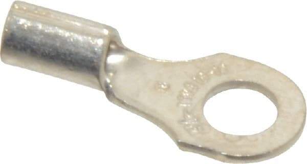 Thomas & Betts - 18-14 AWG Noninsulated Crimp Connection D Shaped Ring Terminal - #8 Stud, 3/4" OAL x 0.31" Wide, Tin Plated Copper Contact - Strong Tooling