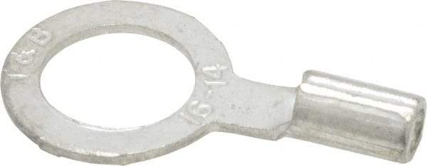 Thomas & Betts - 18-14 AWG Noninsulated Crimp Connection D Shaped Ring Terminal - 5/16" Stud, 0.93" OAL x 1/2" Wide, Tin Plated Copper Contact - Strong Tooling