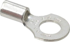 Thomas & Betts - 12-10 AWG Noninsulated Crimp Connection D Shaped Ring Terminal - 1/4" Stud, 0.91" OAL x 1/2" Wide, Tin Plated Copper Contact - Strong Tooling