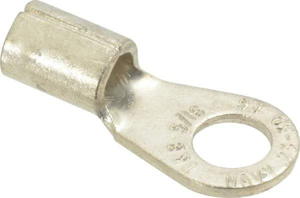 Thomas & Betts - 6 AWG Noninsulated Crimp Connection Circular Ring Terminal - 5/16" Stud, 1.32" OAL x 0.6" Wide, Tin Plated Copper Contact - Strong Tooling