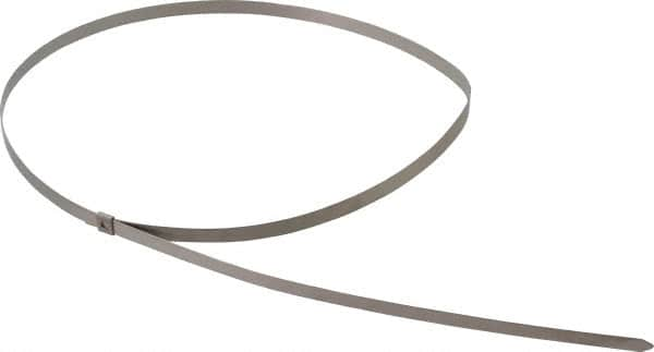 Thomas & Betts - 29" Long Natural (Color) Stainless Steel Standard Cable Tie - 200 Lb Tensile Strength, 0.38mm Thick, 1-3/4" Max Bundle Diam - Strong Tooling