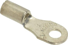 Thomas & Betts - 18-14 AWG Noninsulated Crimp Connection D Shaped Ring Terminal - #4 Stud, 0.72" OAL x 1/4" Wide, Tin Plated Copper Contact - Strong Tooling