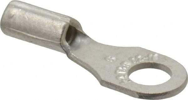 Thomas & Betts - 22-16 AWG Noninsulated Crimp Connection D Shaped Ring Terminal - #6 Stud, 0.72" OAL x 1/4" Wide, Tin Plated Copper Contact - Strong Tooling