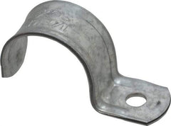 Thomas & Betts - 1-1/4" Pipe, Steel, Zinc Plated" Pipe or Conduit Strap - 1 Mounting Hole - Strong Tooling