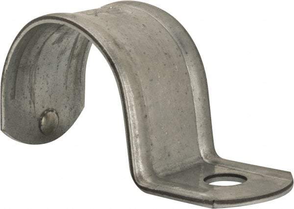 Thomas & Betts - 1-1/2" Pipe, Steel, Zinc Plated" Pipe or Conduit Strap - 1 Mounting Hole - Strong Tooling