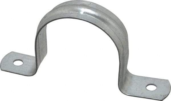 Thomas & Betts - 2 Pipe, Steel, Zinc Plated Pipe or Conduit Strap - 2 Mounting Holes - Strong Tooling