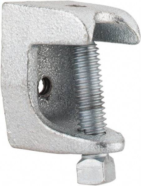 Thomas & Betts - 15/16" Max Flange Thickness, 1/4-20" Rod Standard Beam Clamp - 450 Lb Capacity, Malleable Iron - Strong Tooling