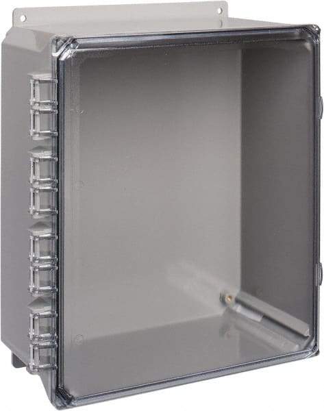 Thomas & Betts - Polycarbonate Standard Enclosure Hinge Flat Cover - NEMA 1, 2, 3, 4, 12, 3S, 3SX, 3X, 4X, 12" Wide x 14" High x 6" Deep, Impact Resistant - Strong Tooling