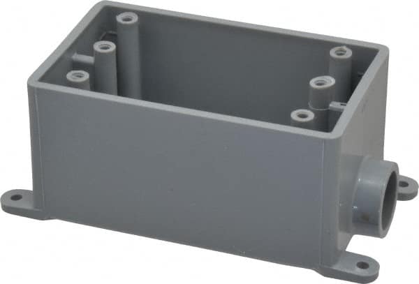 Thomas & Betts - 1 Gang, (1) 1/2" Knockout, PVC Rectangle Junction Box - 144.78mm Overall Height x 71.1mm Overall Width x 61.5mm Overall Depth, Weather Resistant - Strong Tooling