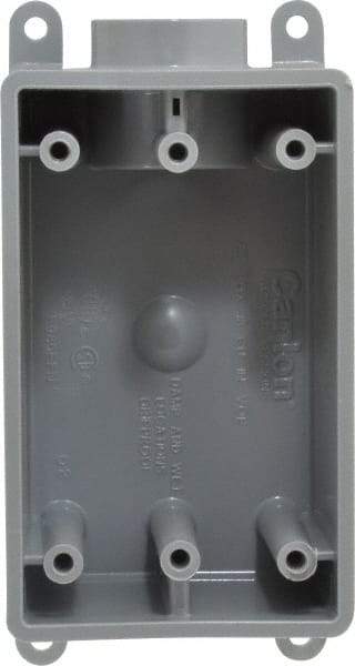 Thomas & Betts - 1 Gang, (1) 3/4" Knockout, PVC Rectangle Junction Box - 144.78mm Overall Height x 71.1mm Overall Width x 61.5mm Overall Depth, Weather Resistant - Strong Tooling