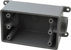 Thomas & Betts - 1 Gang, (2) 3/4" Knockouts, PVC Rectangle Junction Box - 144.78mm Overall Height x 71.1mm Overall Width x 61.5mm Overall Depth, Weather Resistant - Strong Tooling