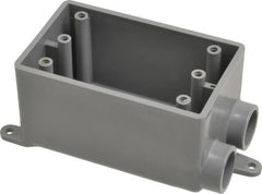 Thomas & Betts - 1 Gang, (2) 1/2" Knockouts, PVC Rectangle Junction Box - 115.3mm Overall Height x 98.4mm Overall Width x 61.5mm Overall Depth, Weather Resistant - Strong Tooling