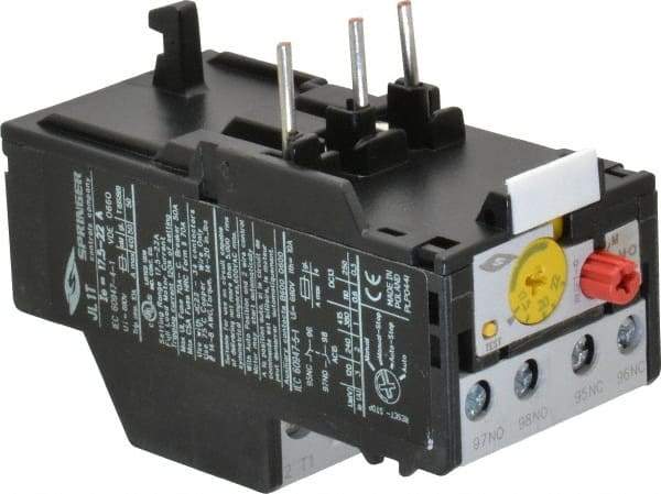 Springer - 17.5 to 22 Amp, IEC Overload Relay - Trip Class 10, For Use with 9-32A JC Contactors - Strong Tooling