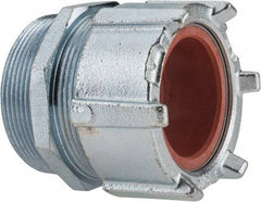 Thomas & Betts - 2-5/32 to 2.36" Cable Capacity, Liquidtight, Straight Strain Relief Cord Grip - 3 NPT Thread, 4-1/4" Long, Iron & Zinc - Strong Tooling