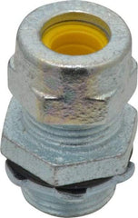 O-Z/Gedney - 0.3 to 0.4" Cable Capacity, Liquidtight, Straight Strain Relief Cord Grip - 1/2 NPT Thread, 1-1/8" Long, Iron - Strong Tooling