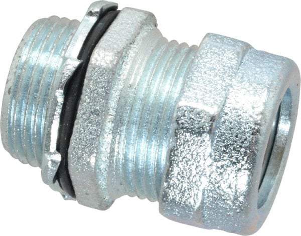 O-Z/Gedney - 0.3 to 0.4" Cable Capacity, Liquidtight, Straight Strain Relief Cord Grip - 3/4 NPT Thread, 1-3/16" Long, Iron - Strong Tooling