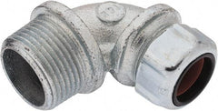 Thomas & Betts - 5/8 to 3/4" Cable Capacity, Liquidtight, Elbow Strain Relief Cord Grip - 1 NPT Thread, Iron - Strong Tooling