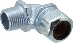 Thomas & Betts - 3/8 to 1/2" Cable Capacity, Liquidtight, Elbow Strain Relief Cord Grip - 1/2 NPT Thread, Iron - Strong Tooling