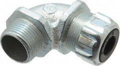 Thomas & Betts - 3/8 to 1/2" Cable Capacity, Liquidtight, Elbow Strain Relief Cord Grip - 3/4 NPT Thread, Iron - Strong Tooling