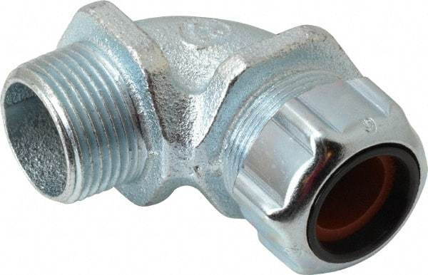 Thomas & Betts - 1/2 to 5/8" Cable Capacity, Liquidtight, Elbow Strain Relief Cord Grip - 3/4 NPT Thread, Iron - Strong Tooling