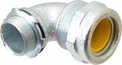 O-Z/Gedney - 0.7 to 0.8" Cable Capacity, Liquidtight, Elbow Strain Relief Cord Grip - 3/4 NPT Thread, Iron - Strong Tooling