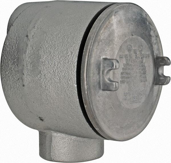 Thomas & Betts - (2) 2" Knockouts, Iron Round Junction Box - 5-3/4" Overall Width x 4.06" Overall Depth - Strong Tooling